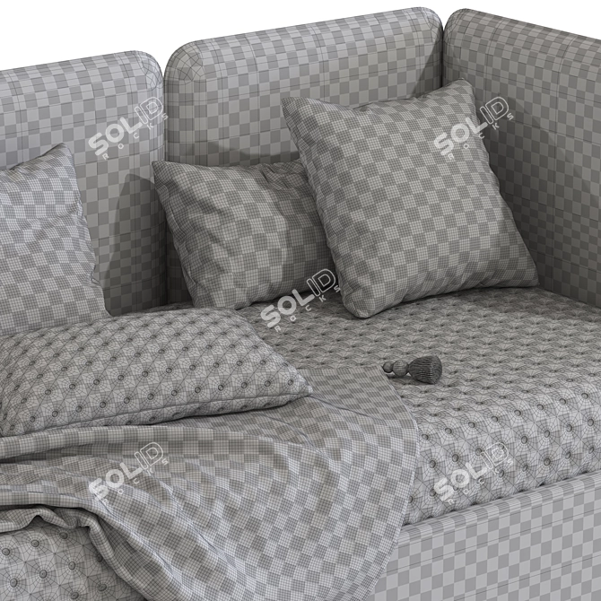 Convertible Bed Sofa with AVOCADO FRAME 3D model image 7