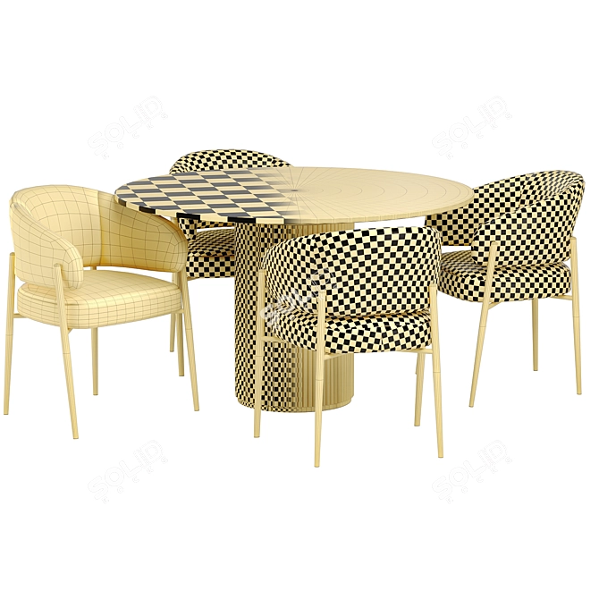 Elegant Linda Chair & Palais Royal Dining Table 3D model image 6