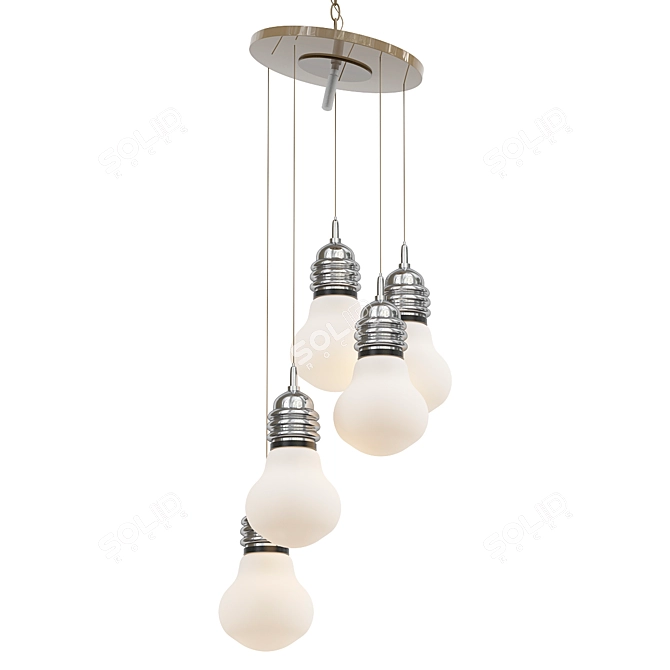 Italian Glass Pendant Lamp 3D model image 1