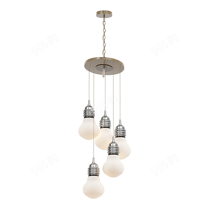 Italian Glass Pendant Lamp 3D model image 2