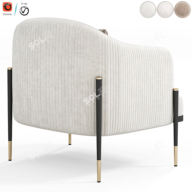 Elegant Oxford Armchair by Capitalcollection 3D model image 3