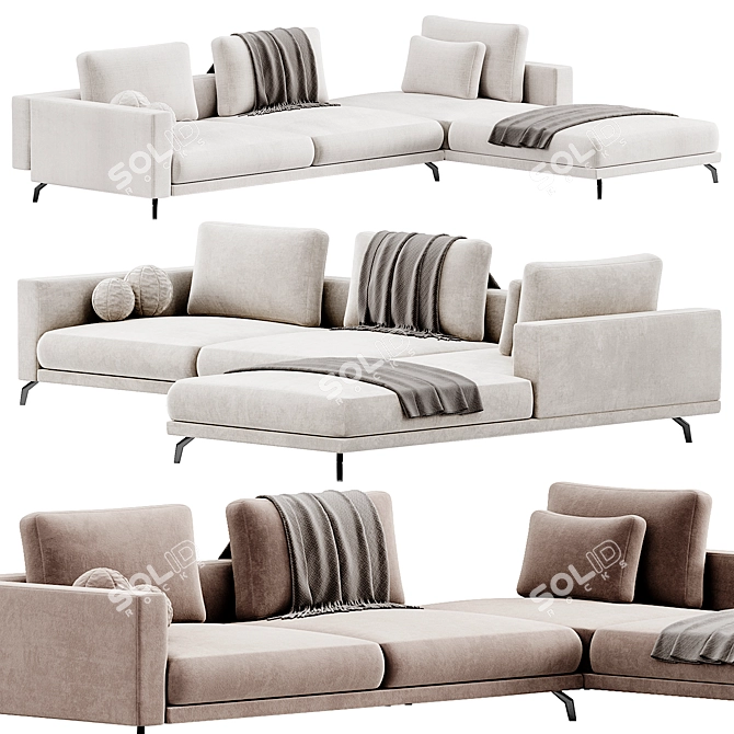 Marac Lione Corner Sofa: Modern Elegance 3D model image 1