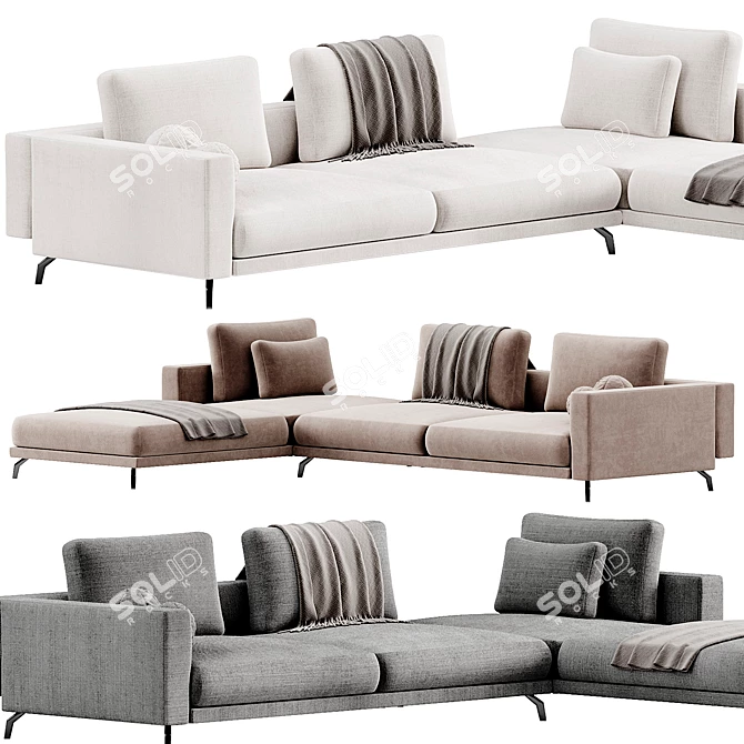 Marac Lione Corner Sofa: Modern Elegance 3D model image 2