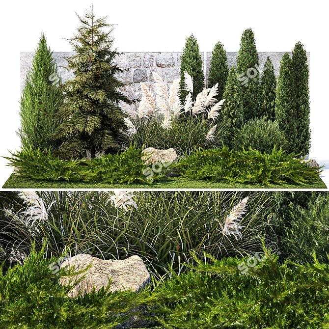 Landscape Design Plant Collection 3D model image 1