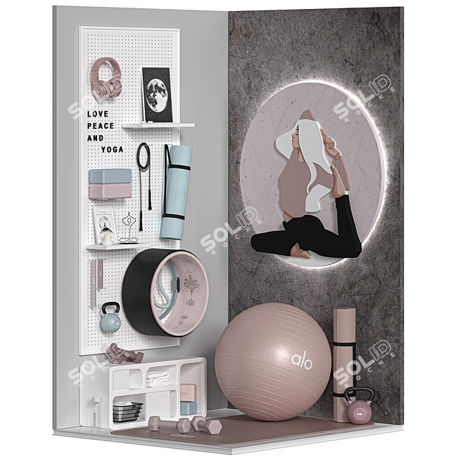 Harmonious Yoga & Fitness Equipment 3D model image 1