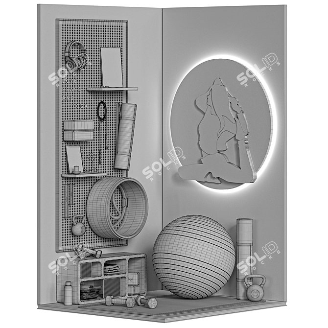 Harmonious Yoga & Fitness Equipment 3D model image 7