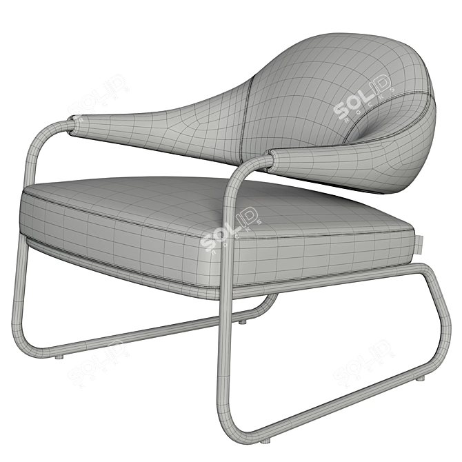 Contemporary Bauhaus-inspired Lolla Armchair 3D model image 7