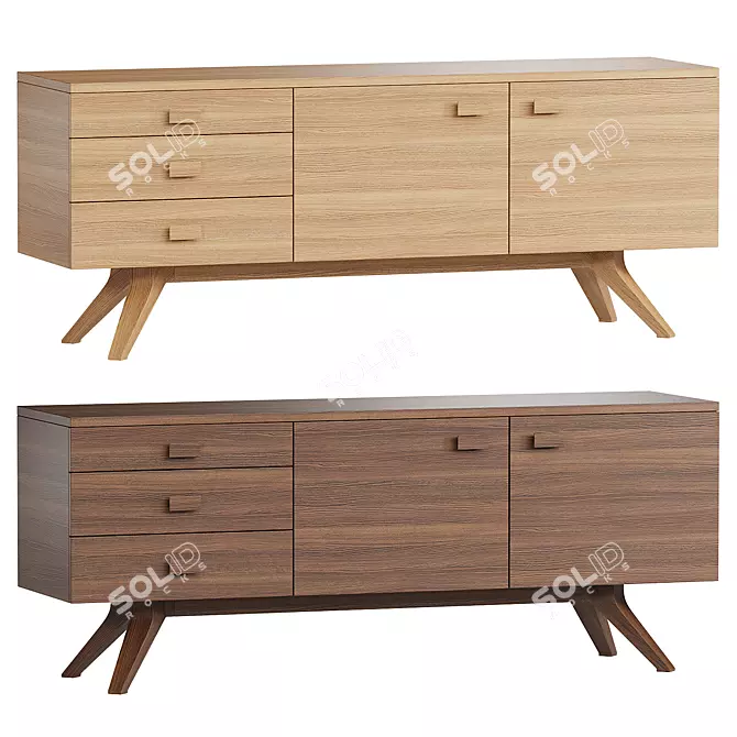 Modern Elegant CROSS Sideboard Model 3D model image 1