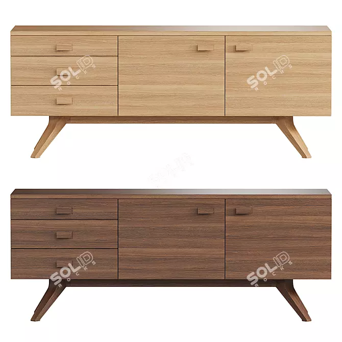 Modern Elegant CROSS Sideboard Model 3D model image 2