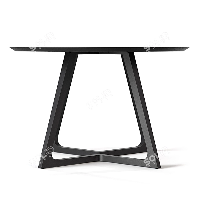 Modern Ash Wood Dining Table 3D model image 2