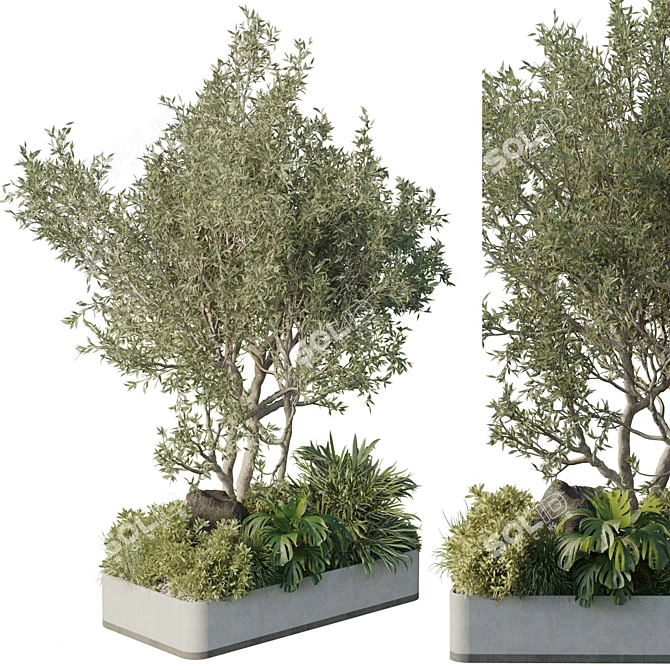 Outdoor Plant Stand Box Garden 3D model image 1