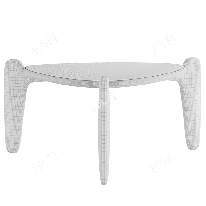 Modern Triangular End Table with 4 Colors 3D model image 6