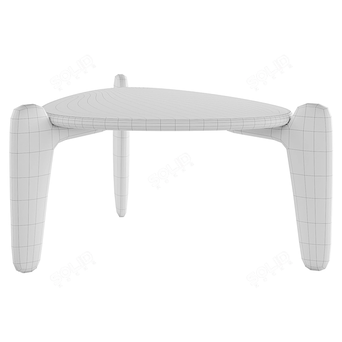 Modern Triangular End Table with 4 Colors 3D model image 7