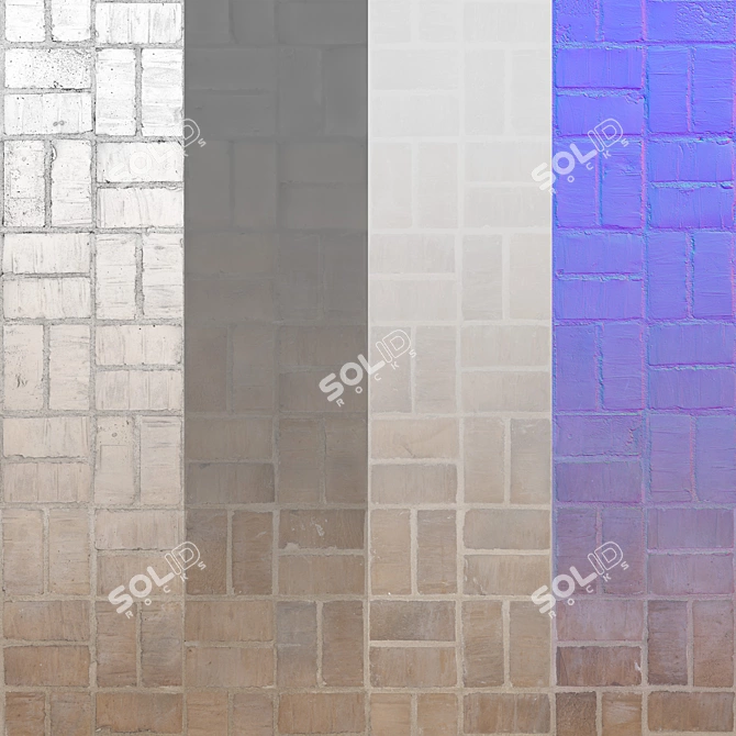 Seamless Pavement Texture Pack 3D model image 2