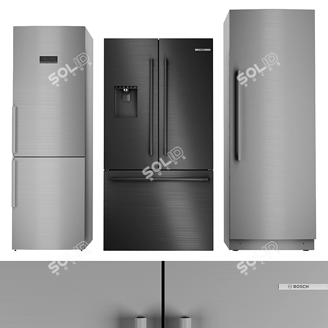 Premium Bosch Refrigerator 3D Models 3D model image 1