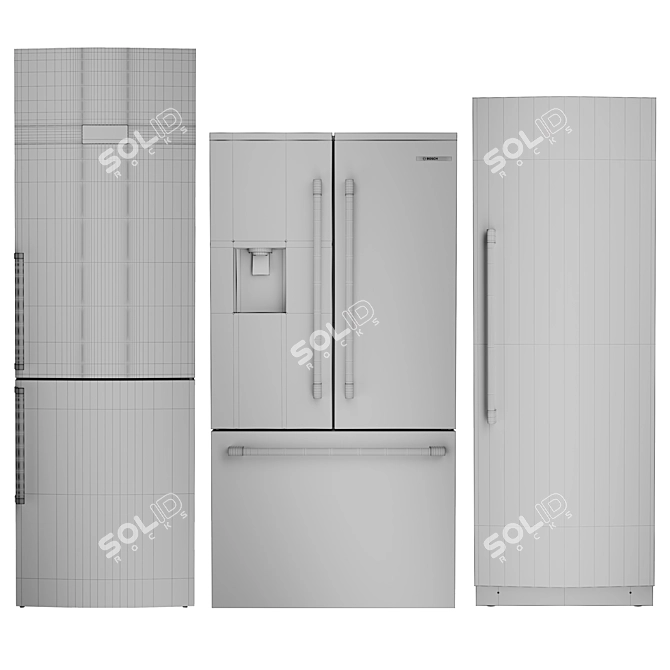 Premium Bosch Refrigerator 3D Models 3D model image 2