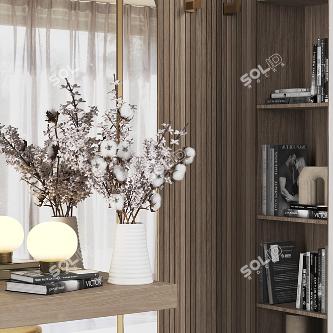 Modern Wood Hallway Display Cabinet 3D model image 3