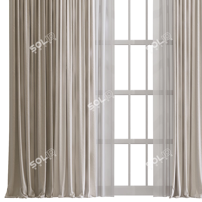 Mesh Patterned Curtain Design 3D model image 2