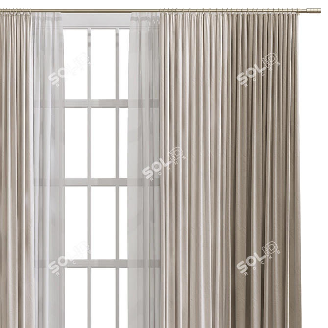 Mesh Patterned Curtain Design 3D model image 3