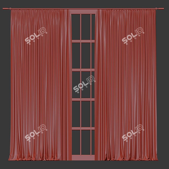 Mesh Patterned Curtain Design 3D model image 4