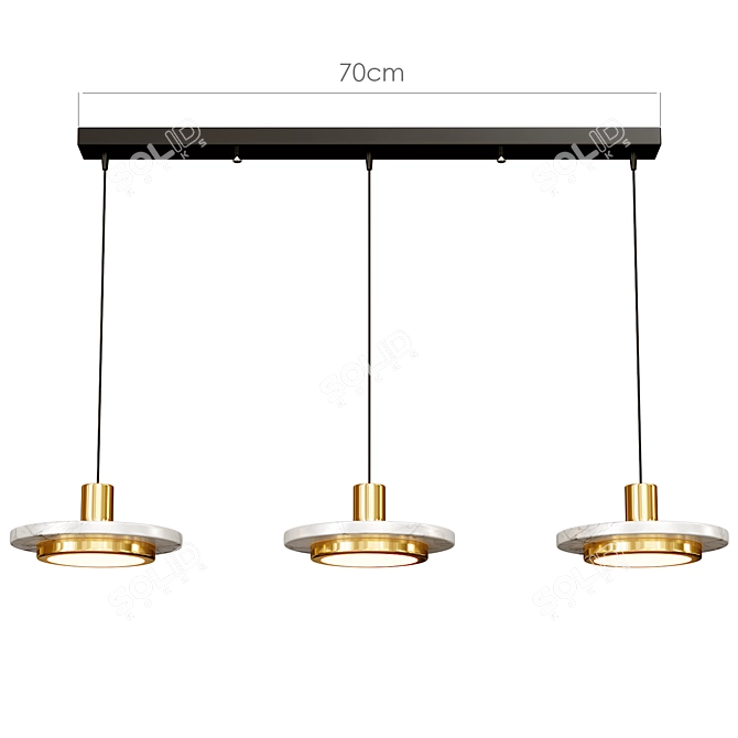 Modern Marble Ring Pendant Lamp 3D model image 3