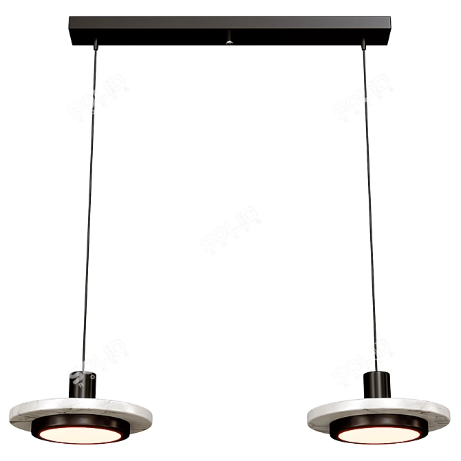 Modern Marble Ring Pendant Lamp 3D model image 5