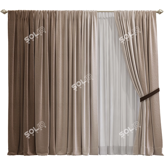 Refined Curtain Design 3D model image 1