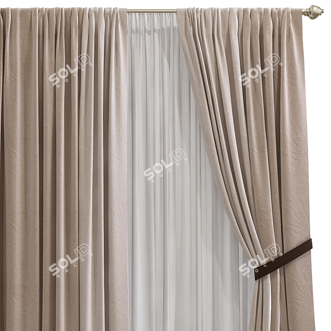 Refined Curtain Design 3D model image 3