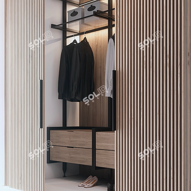 Modern Entryway Wardrobe with Decor 3D model image 5