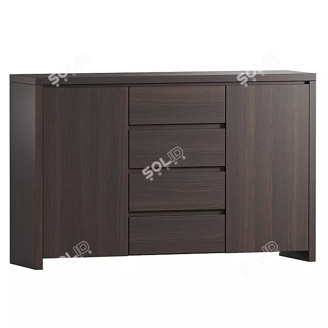 Sleek Boston E103 Chest Drawers 3D model image 1