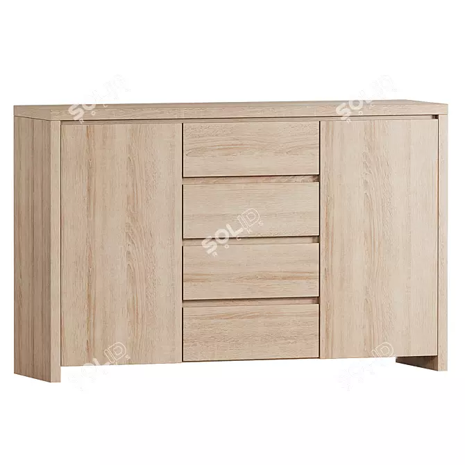 Sleek Boston E103 Chest Drawers 3D model image 2