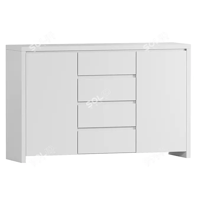 Sleek Boston E103 Chest Drawers 3D model image 3