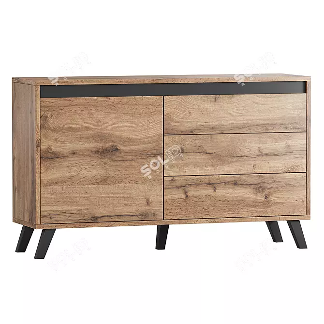 Stylish CHARLOTTE 119 Drawer Unit 3D model image 1