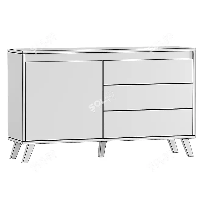 Stylish CHARLOTTE 119 Drawer Unit 3D model image 3