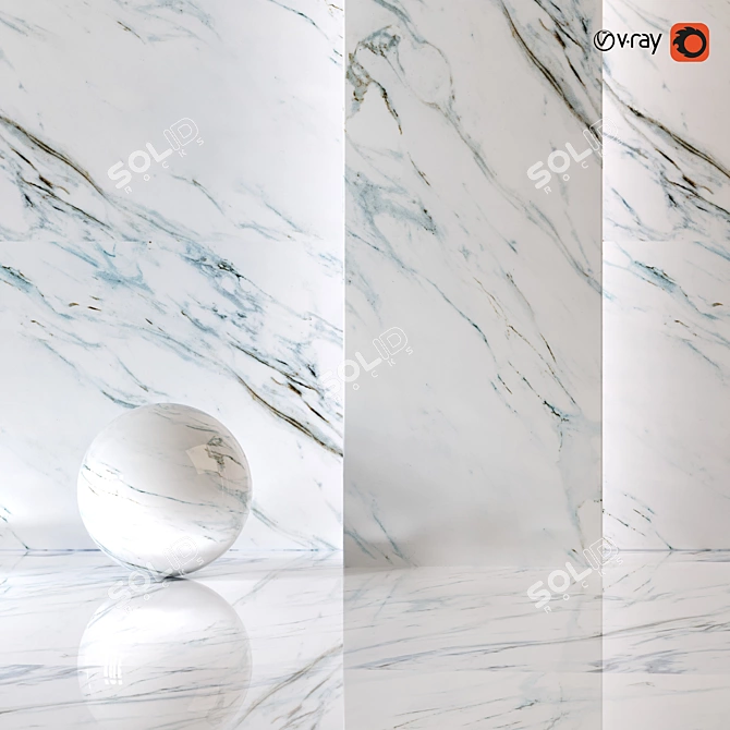 Blue & White Marble PBR	Texture 3D model image 1