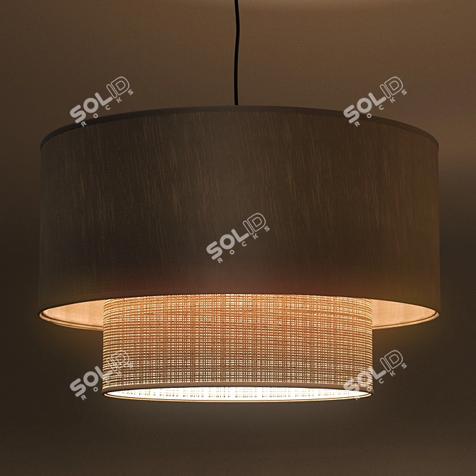 Boheme Textile Pendant Light 3D model image 3