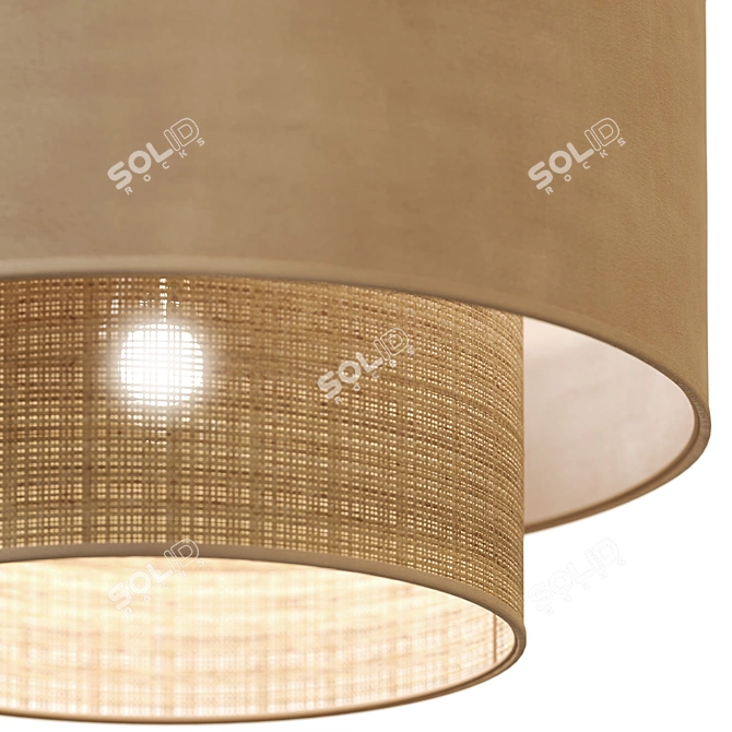 Boheme Textile Pendant Light 3D model image 4