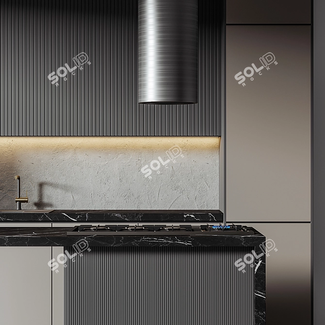 Modern Kitchen Design 3D Model 3D model image 3