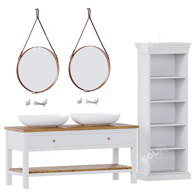 Modern Lacquered Bathroom Vanity 3D model image 1