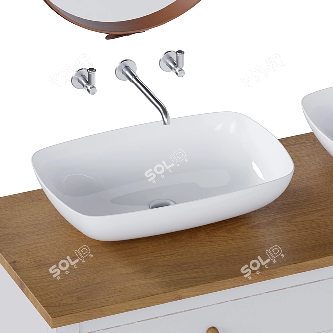 Modern Lacquered Bathroom Vanity 3D model image 2