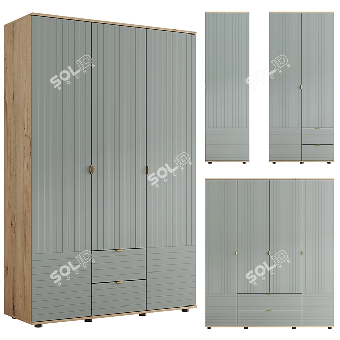 Monblan Line Wardrobe Set 3D model image 2