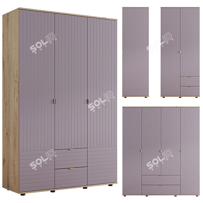 Monblan Line Wardrobe Set 3D model image 3