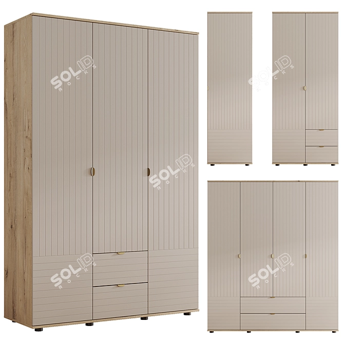 Monblan Line Wardrobe Set 3D model image 4