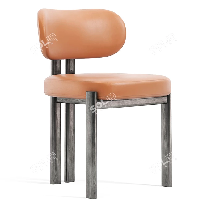 Bay Upholstered Metal Chair, 3D 3D model image 3