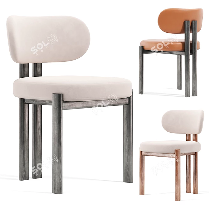 Bay Upholstered Metal Chair, 3D 3D model image 5