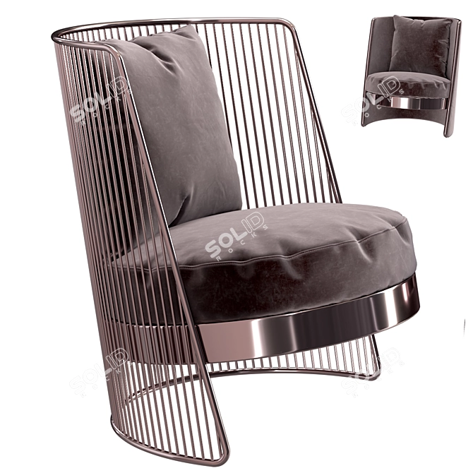 Modern Luxury Armchair Set "Joelle 3D model image 8