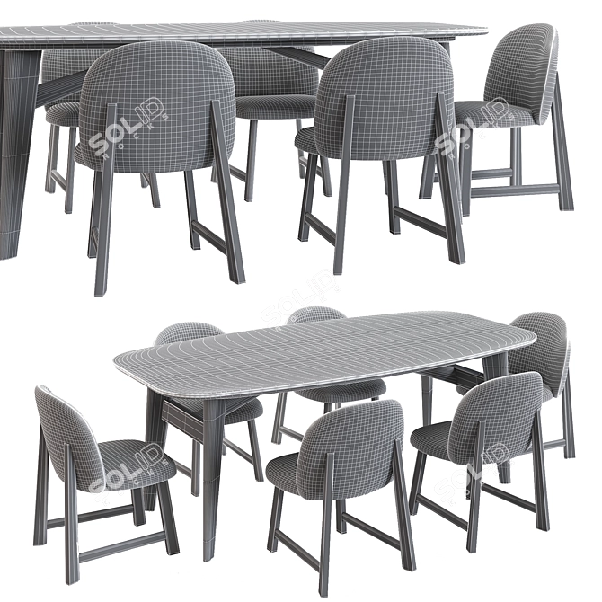 Contemporary Elegant Dining Table 3D model image 3