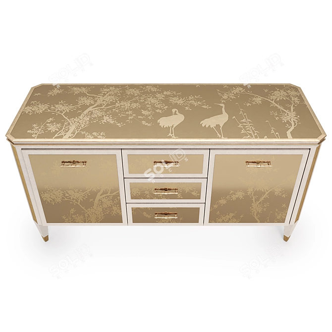 Handcrafted Maison Romano Home Cabinet 3D model image 2