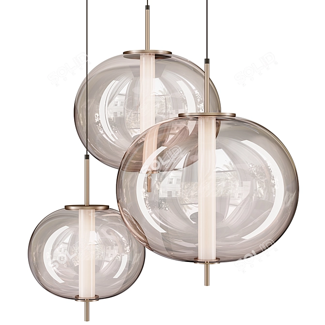 Elegant LED Pendant Lamp 3D model image 2