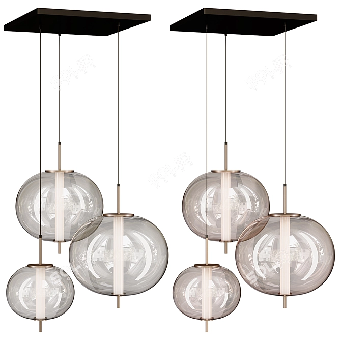 Elegant LED Pendant Lamp 3D model image 3